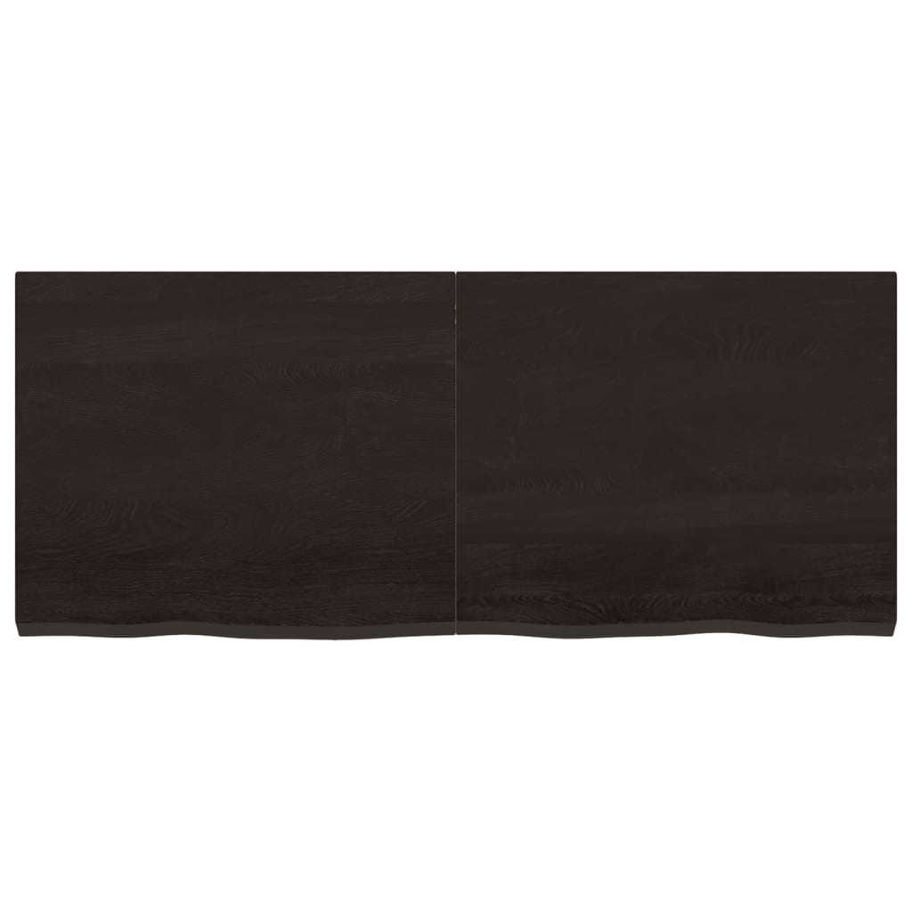 Hoja de Washbasin Vidaxl 120x50x (2-4) CM Mada maciza tratada marrón oscuro
