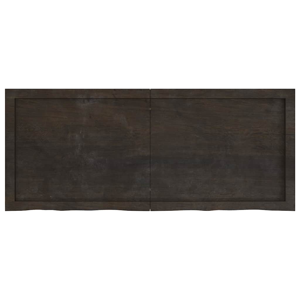 Vidaxl wastafelblad 120x50x(2-6) cm behandeld massief hout donkerbruin