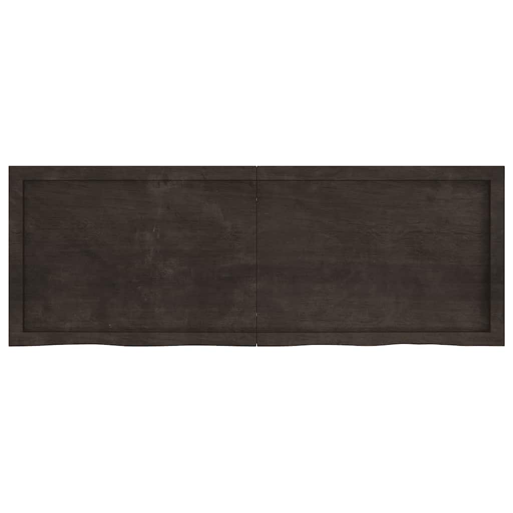 Vidaxl Washbasin Sheet 140x50x (2-6) CM Mada maciza tratada marrón oscuro