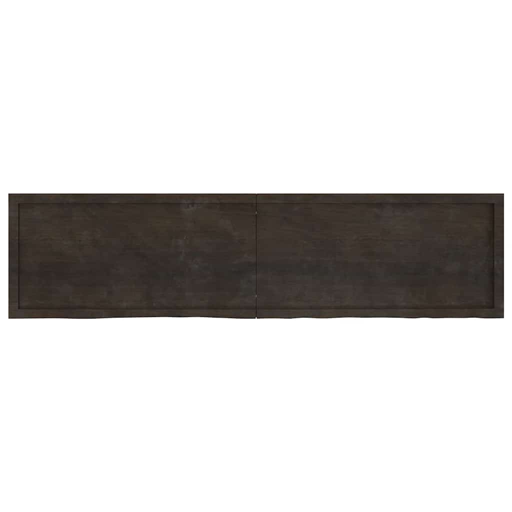 Vidaxl Washbasin Sheet 200x50x (2-4) CM Mada maciza tratada marrón oscuro