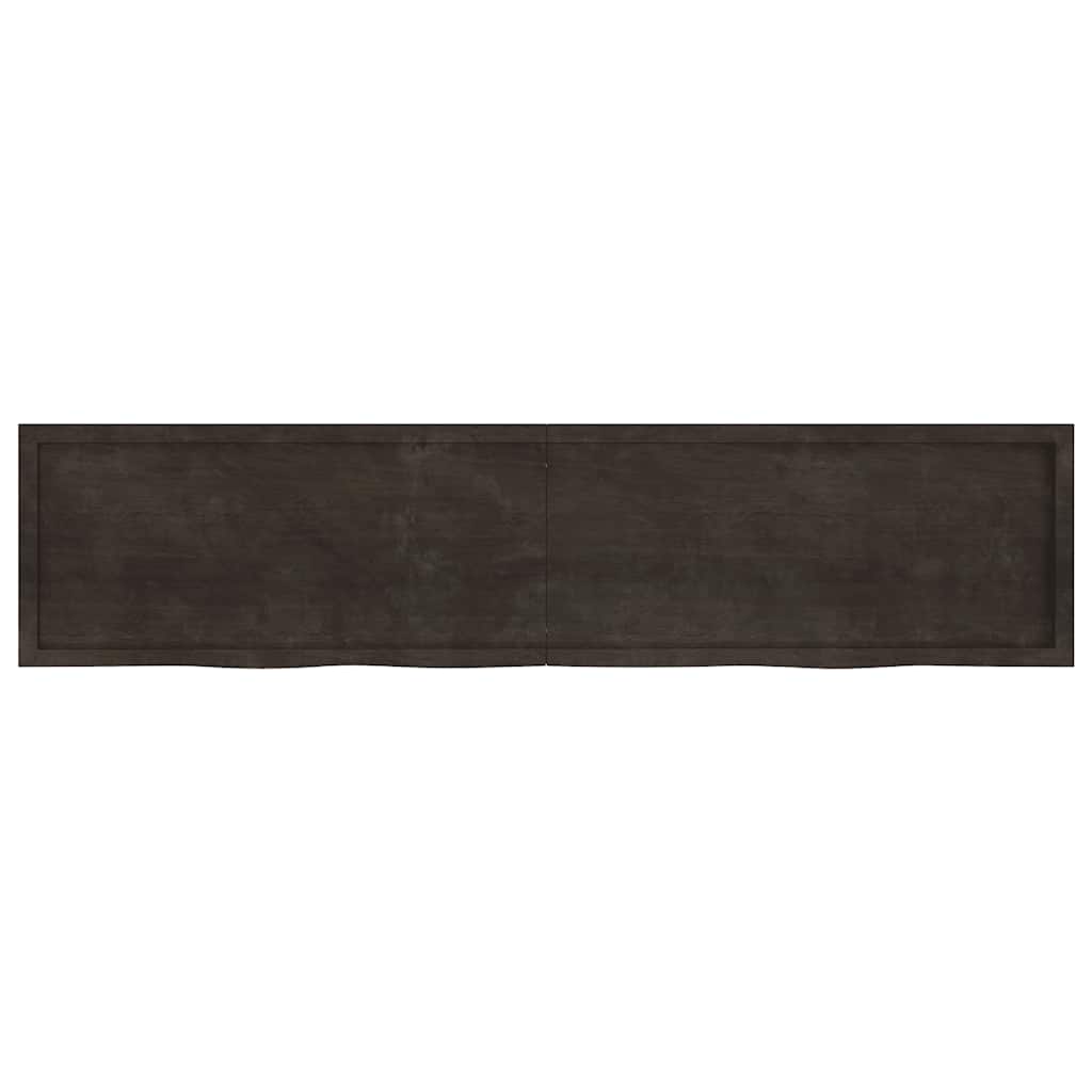 Vidaxl Washbasin Sheet 220x50x (2-4) CM Mada maciza tratada marrón oscuro