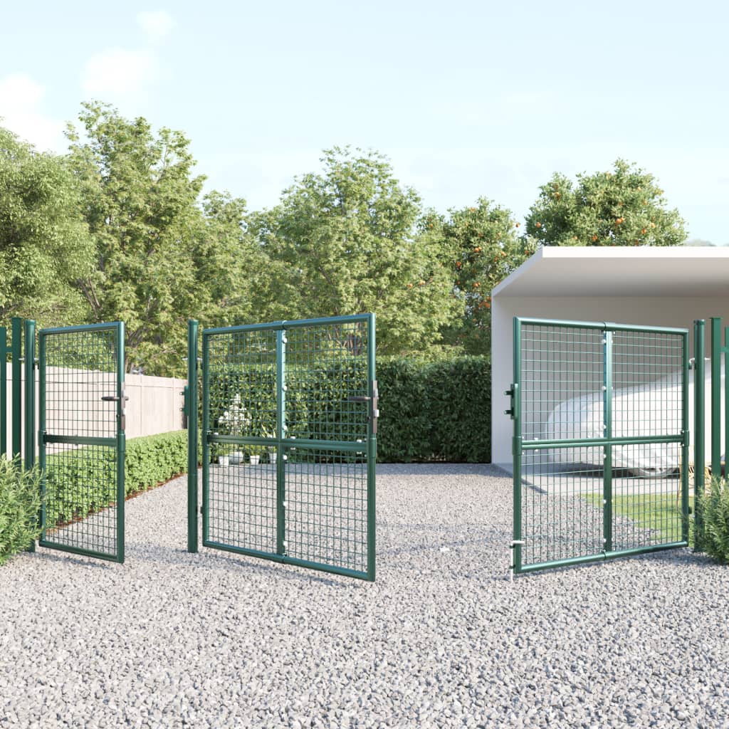 Vidaxl Tuinpoort 400x175 cm Mala y verde de acero galvanizado