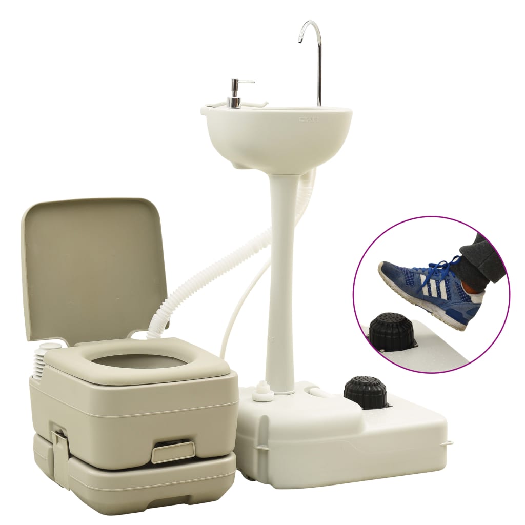 Vidaxl Camping Wilet e Washbasin con serbatoio dell'acqua