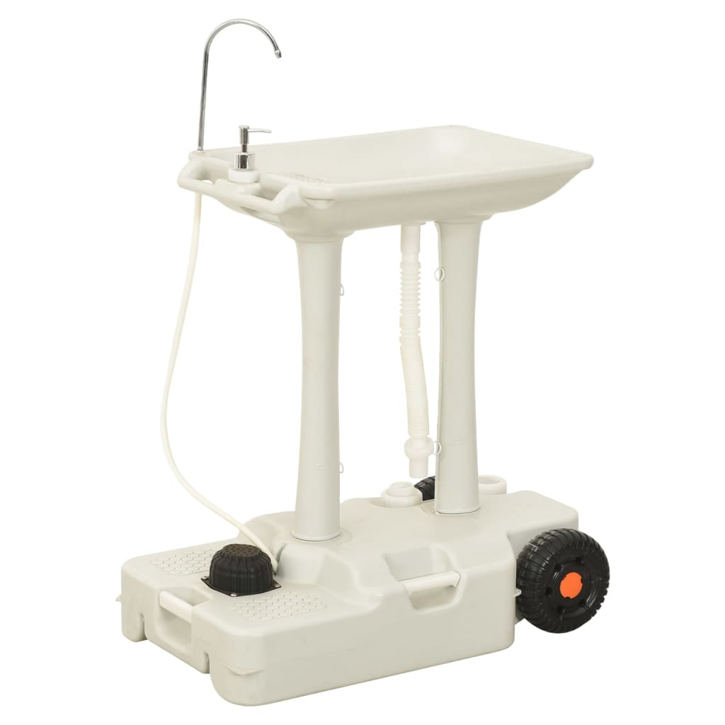Cera de campamento de Vidaxl con tanque de agua sobre ruedas gris