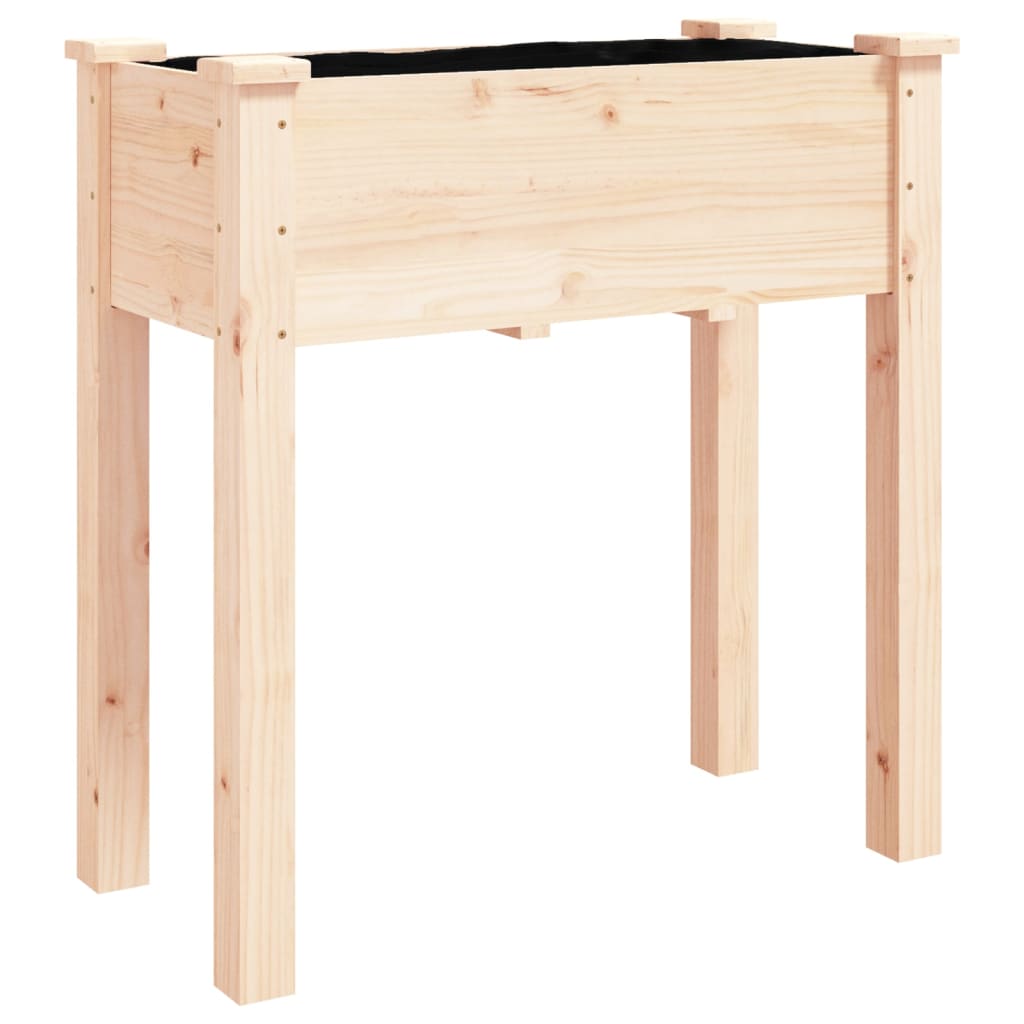 Jardinera vidaxx con ruedas 71x37x80 cm madera maciza de pino