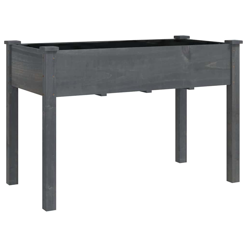 Fioriera Vidaxx su ruote 118x59x80 cm in legno massello di pino grigio