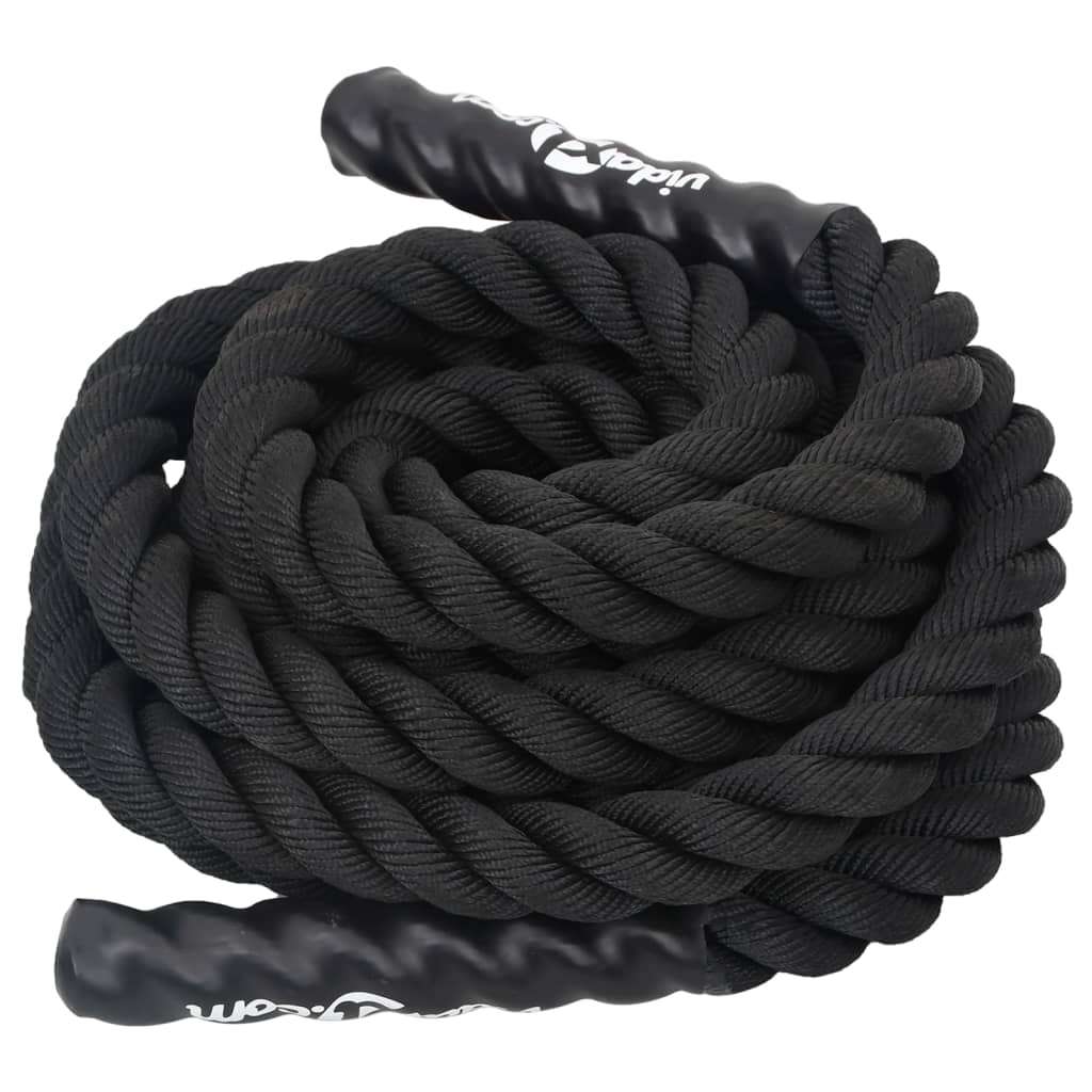 Vidaxl Battle Rope 9 m 6.8 kg de poliéster negro