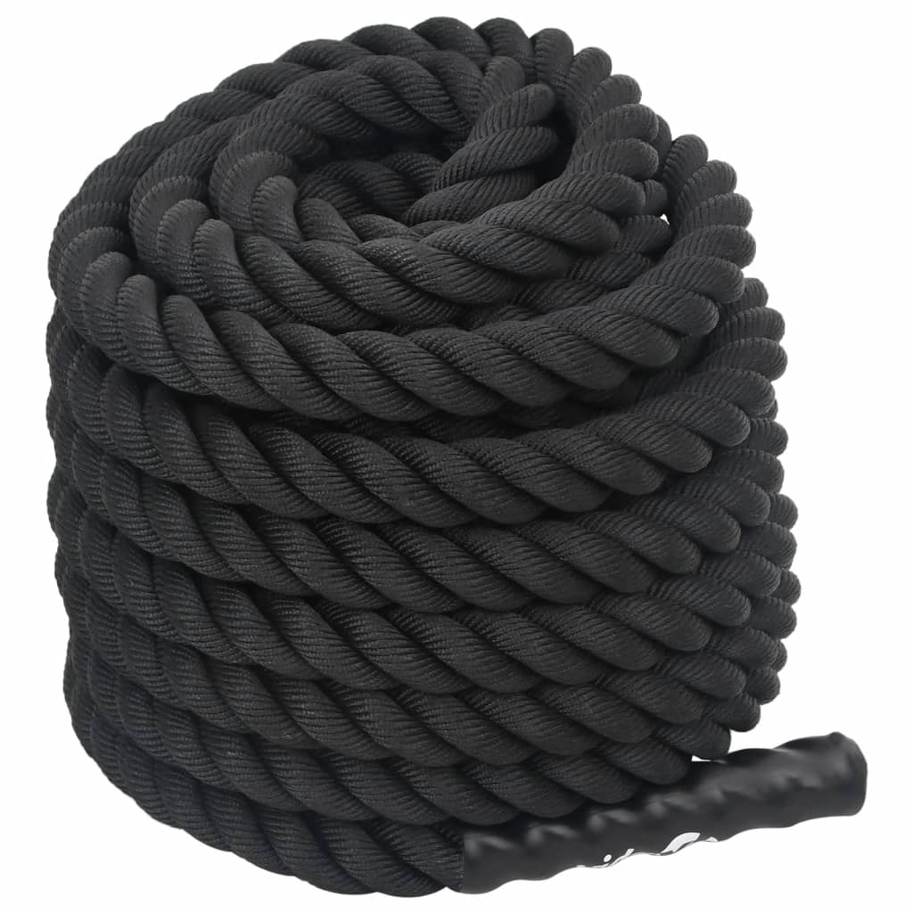 Vidaxl battle rope zwart 12 m 9 kg polyester