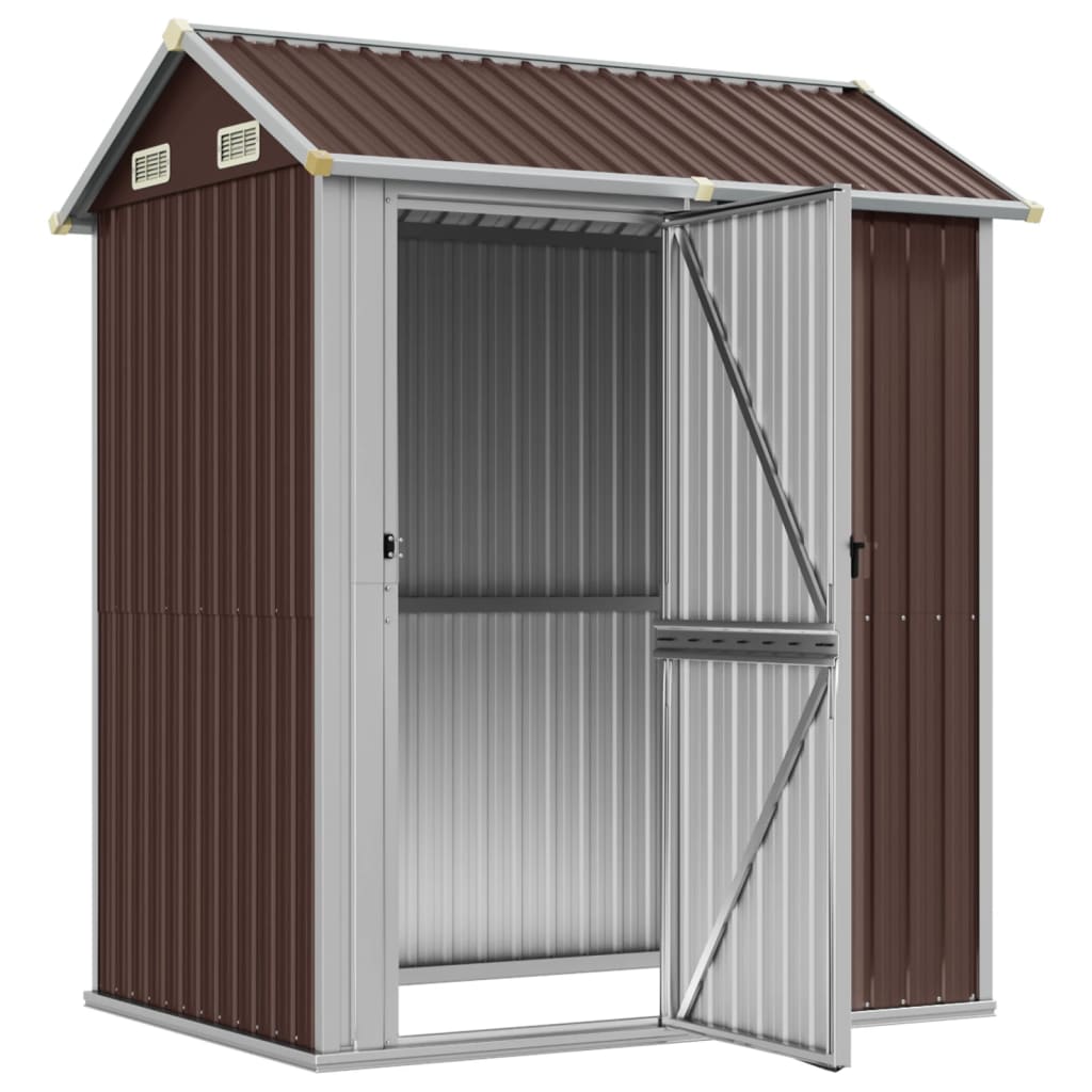 Vidaxl Garden Shed 192x152.5x237 cm de acero galvanizado marrón