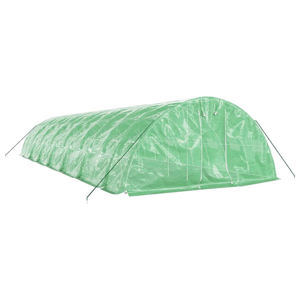 Vidaxl tuinkas con telaio in acciaio 70 m² 14x5x2,3 m verde