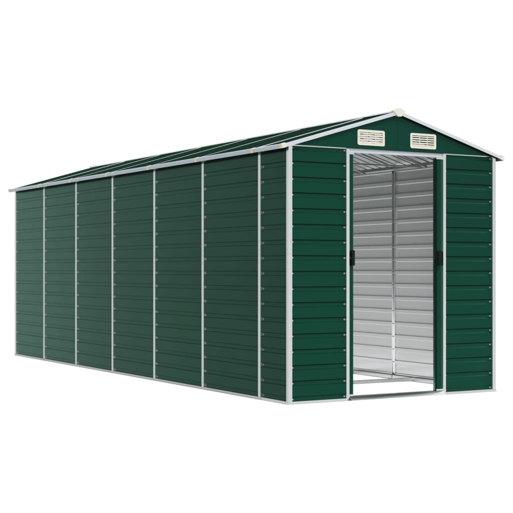 Vidaxl Garden Shed 191x5555x198 cm de acero galvanizado verde