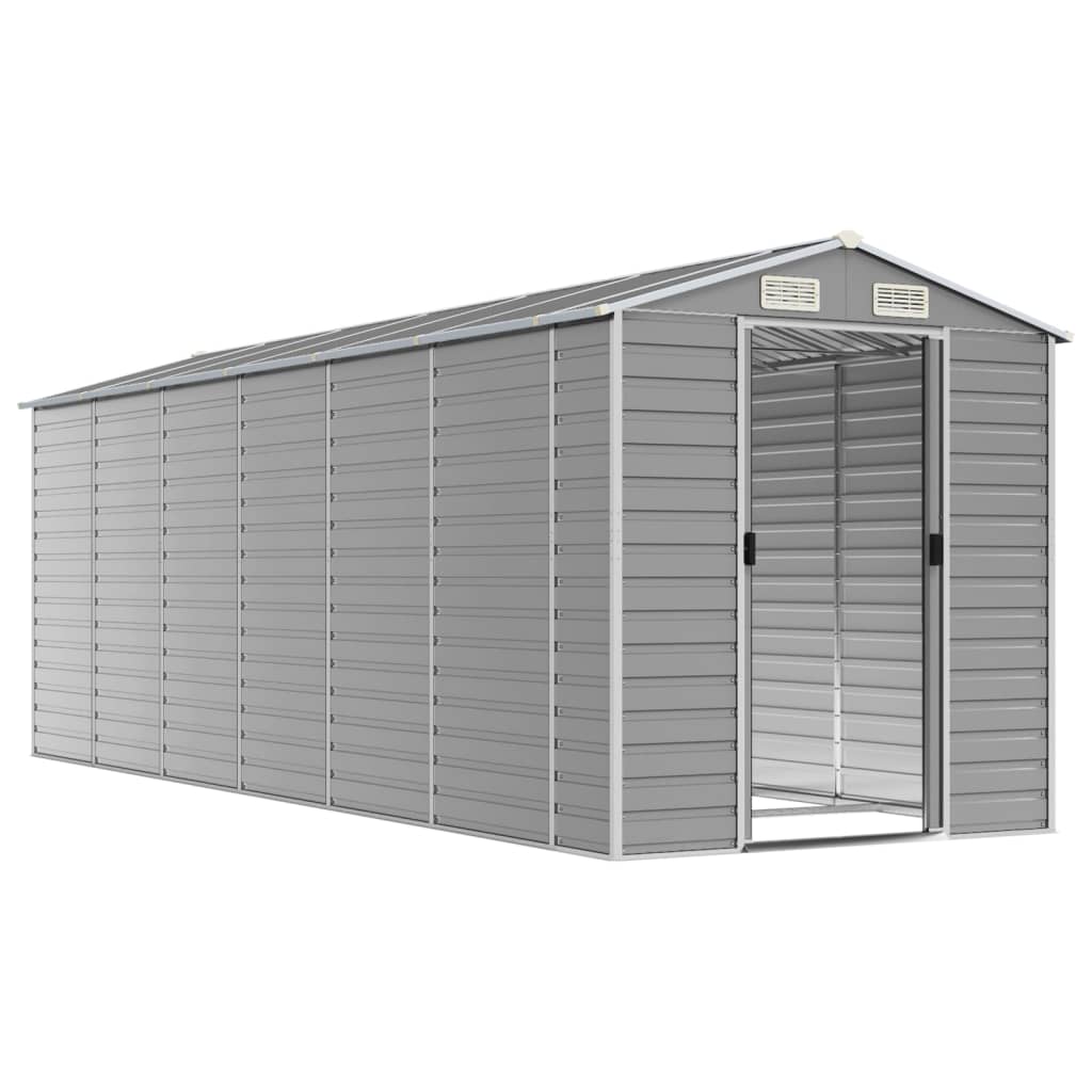 Vidaxl Garden Shed 191x5555x198 cm de acero galvanizado gris claro