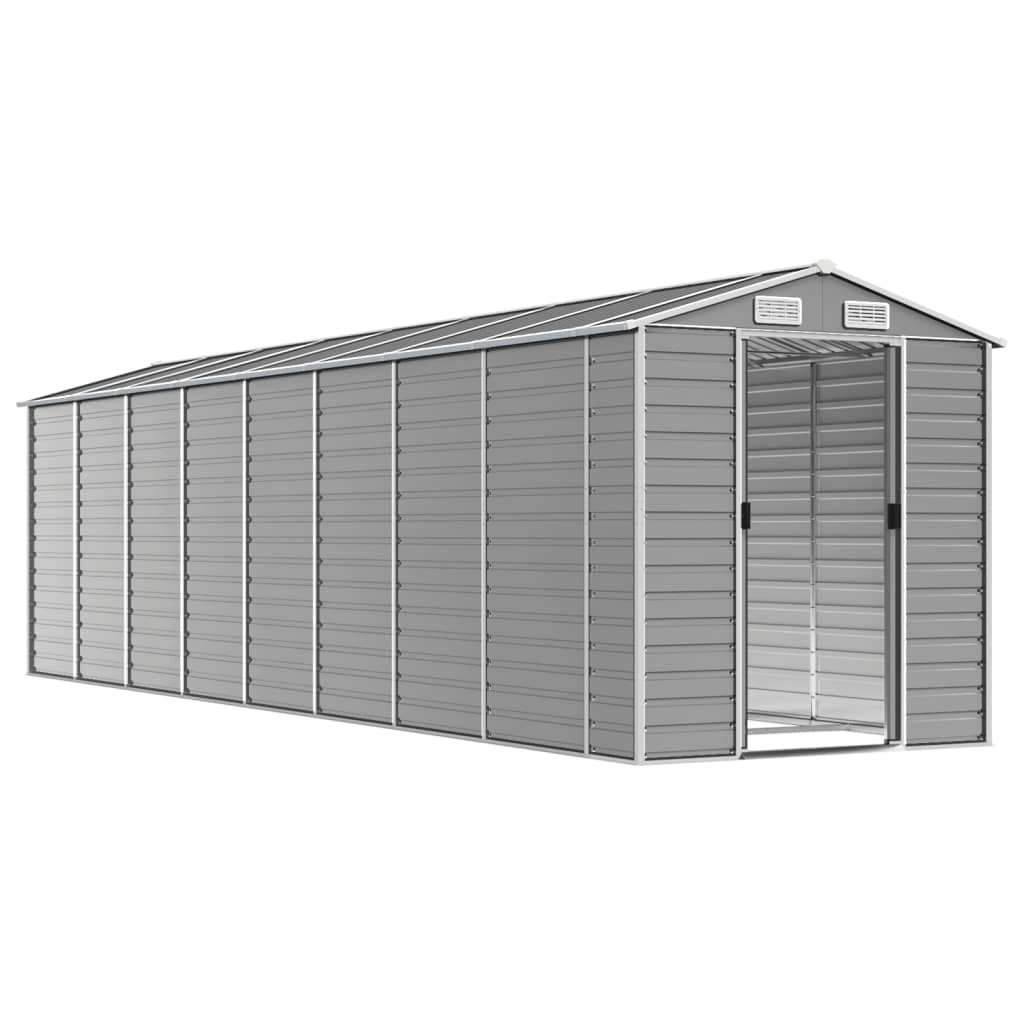 Vidaxl Garden Shed 191x725x198 cm de acero galvanizado gris claro