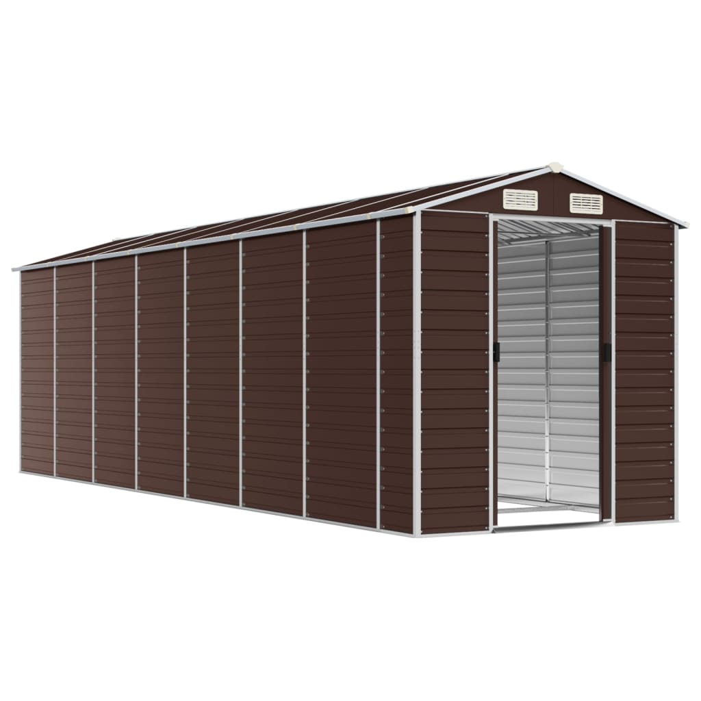 Vidaxl Garden Shed 191x640x198 cm de acero galvanizado marrón