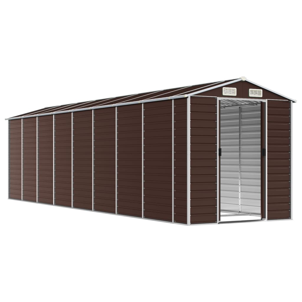 Vidaxl Garden Shed 191x725x198 cm de acero galvanizado marrón