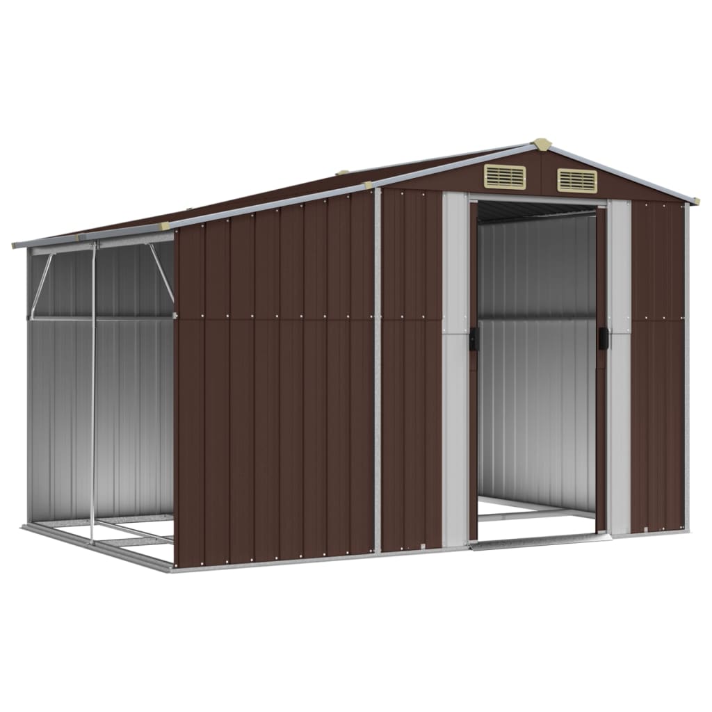 Vidaxl Garden capannone 277x192.5x179 cm marrone galvanizzato in acciaio