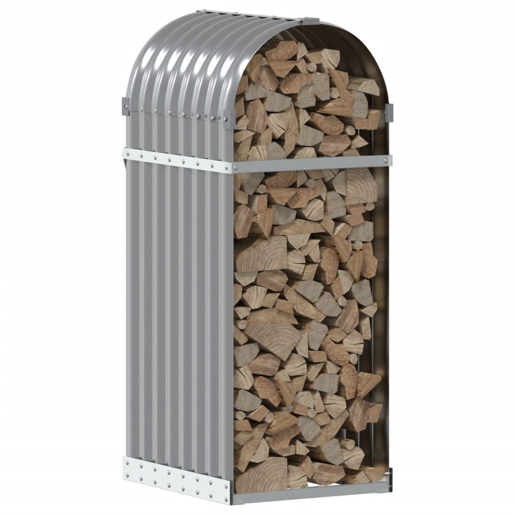 Vidaxl Firewood Storage 40x45x100 cm grigio chiaro in acciaio