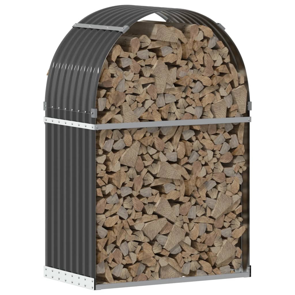 Archite Vidaxl Firewood 80x45x120 cm Antracite in acciaio galvanizzato