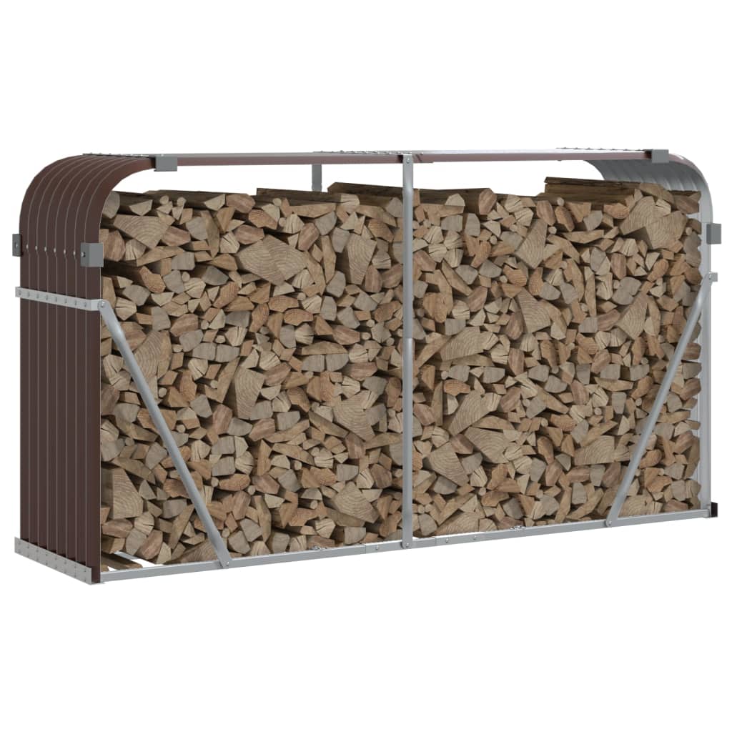 Vidaxl Firewood Storage 180x45x100 cm in acciaio zincato