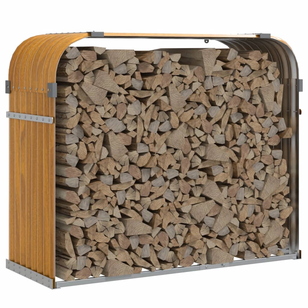 Vidaxl haardhoutopslag 120x45x100 cm gegalvaniseerd staal houtlook