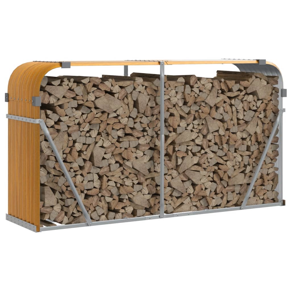 Vidaxl haardhoutopslag 180x45x100 cm gegalvaniseerd staal houtlook