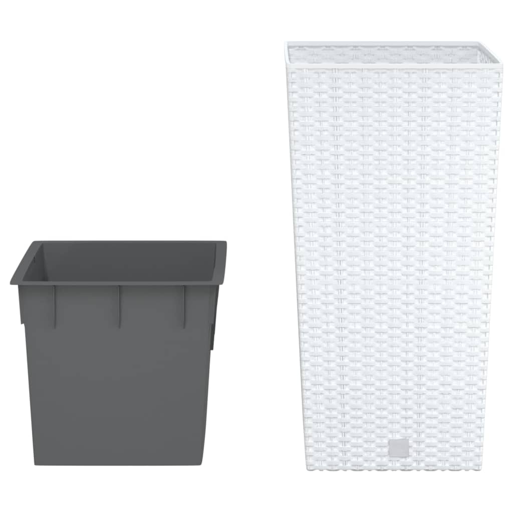 Plantador Vidaxl con Rattan Bak Rattan extraíble 11 26.5 L PP White