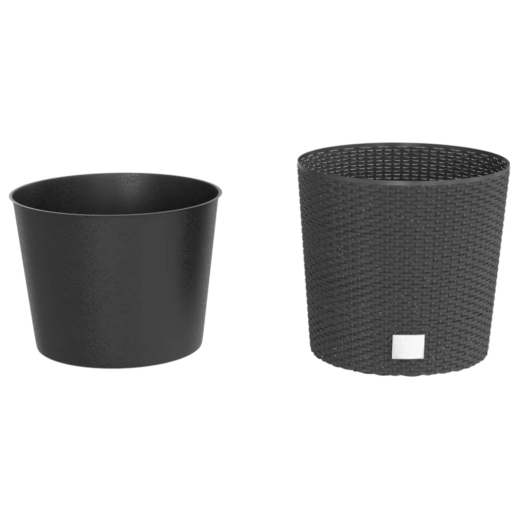 Vidaxl fioriera rimovibile bak rattan look 15 15,3 l pp antracite