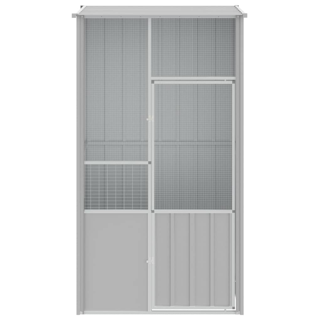 Vidaxl Bird Cage 115x78x200 cm de acero galvanizado gris