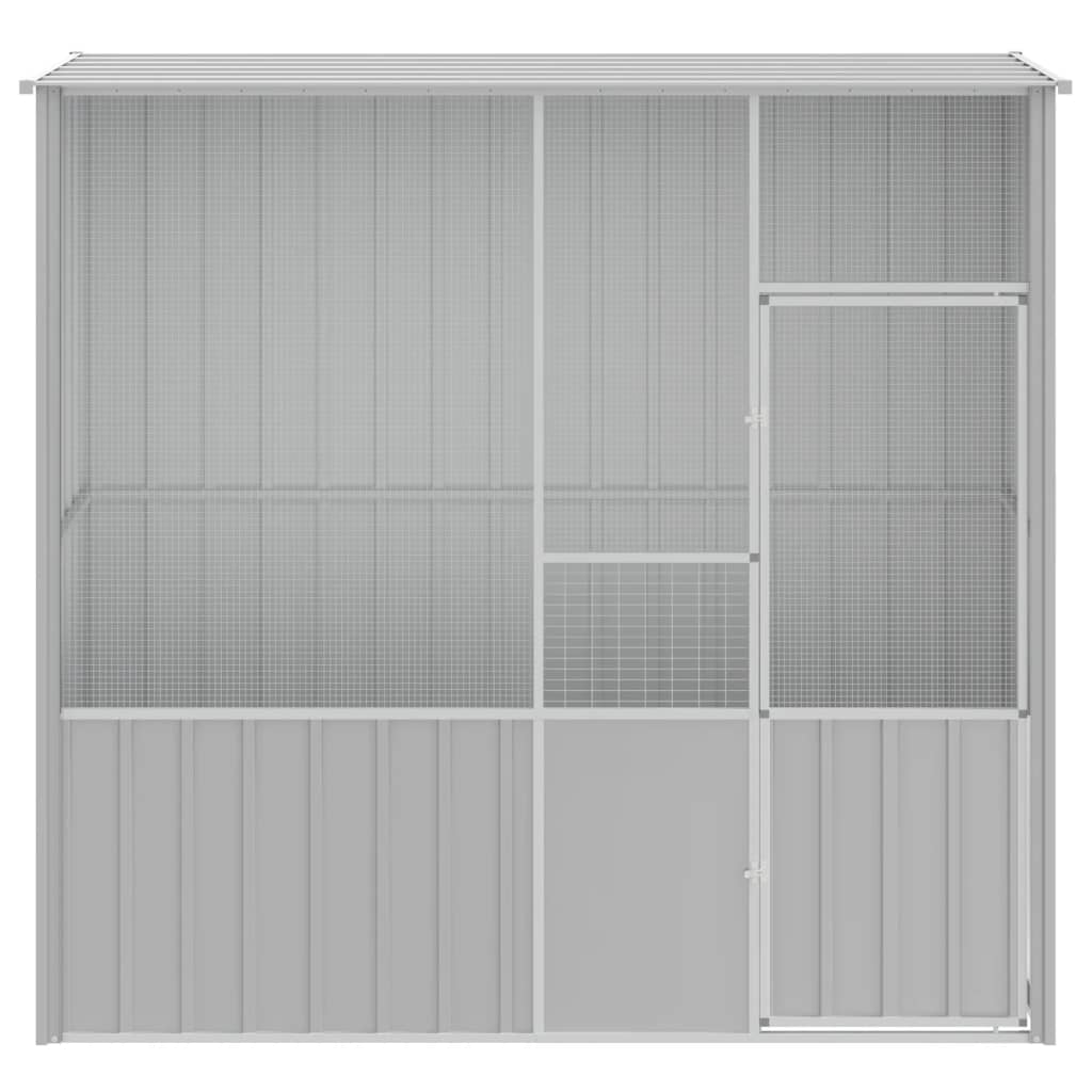 Vidaxl Bird Cage 215x78x200 cm grigio galvanizzato