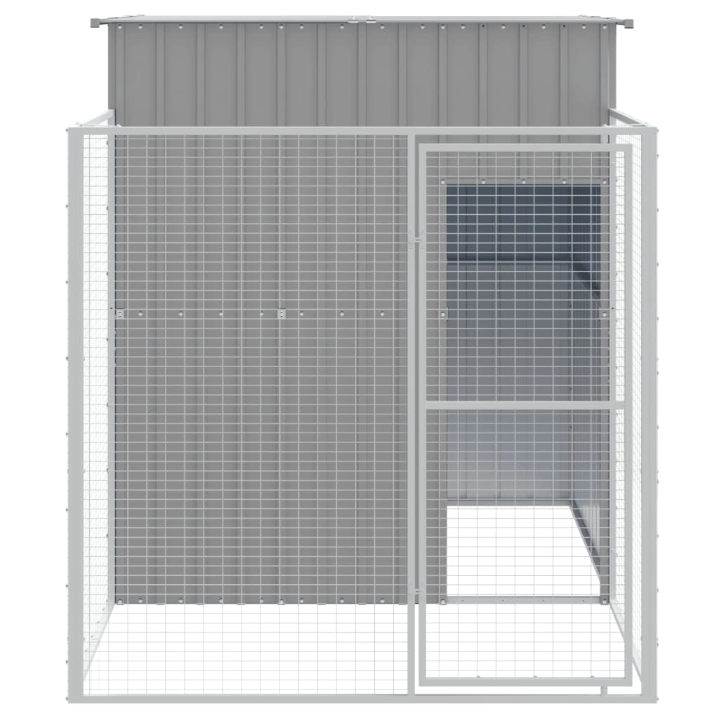 Vidaxl Dog Loft con Run 165x251x181 cm grigio galvanizzato in acciaio