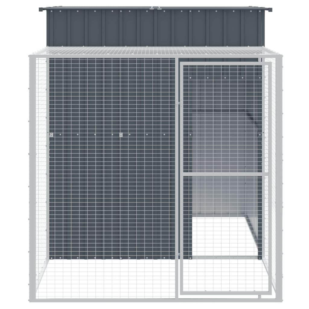 Vidaxl Chicken Coop con Run 165x251x181 cm Galvanized Steel Antracite