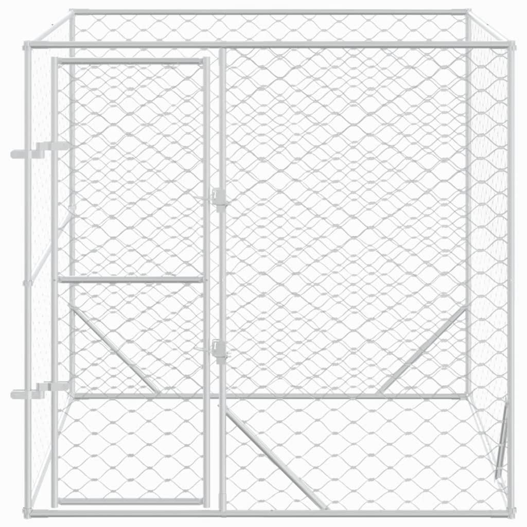 Perrera de perros de Vidaxl para el exterior 2x2x2 M Galvanized Steel Silver
