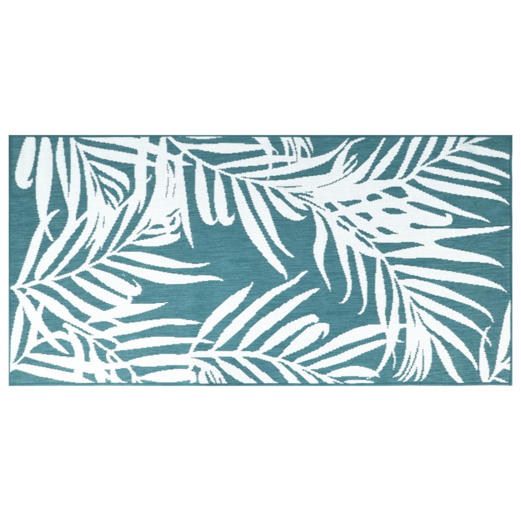 VIDAXL RAGGI OUTDOOR reversibile 80x150 cm Aqua e bianco