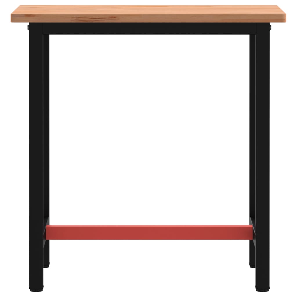 Vidaxl Workbench 80x55x81.5 cm de madera de haya sólida y metal