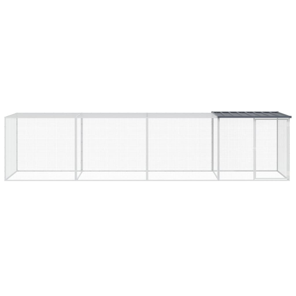 Vidaxl Chicken Coop con techo 403x98x90 cm de acero galvanizado antracita