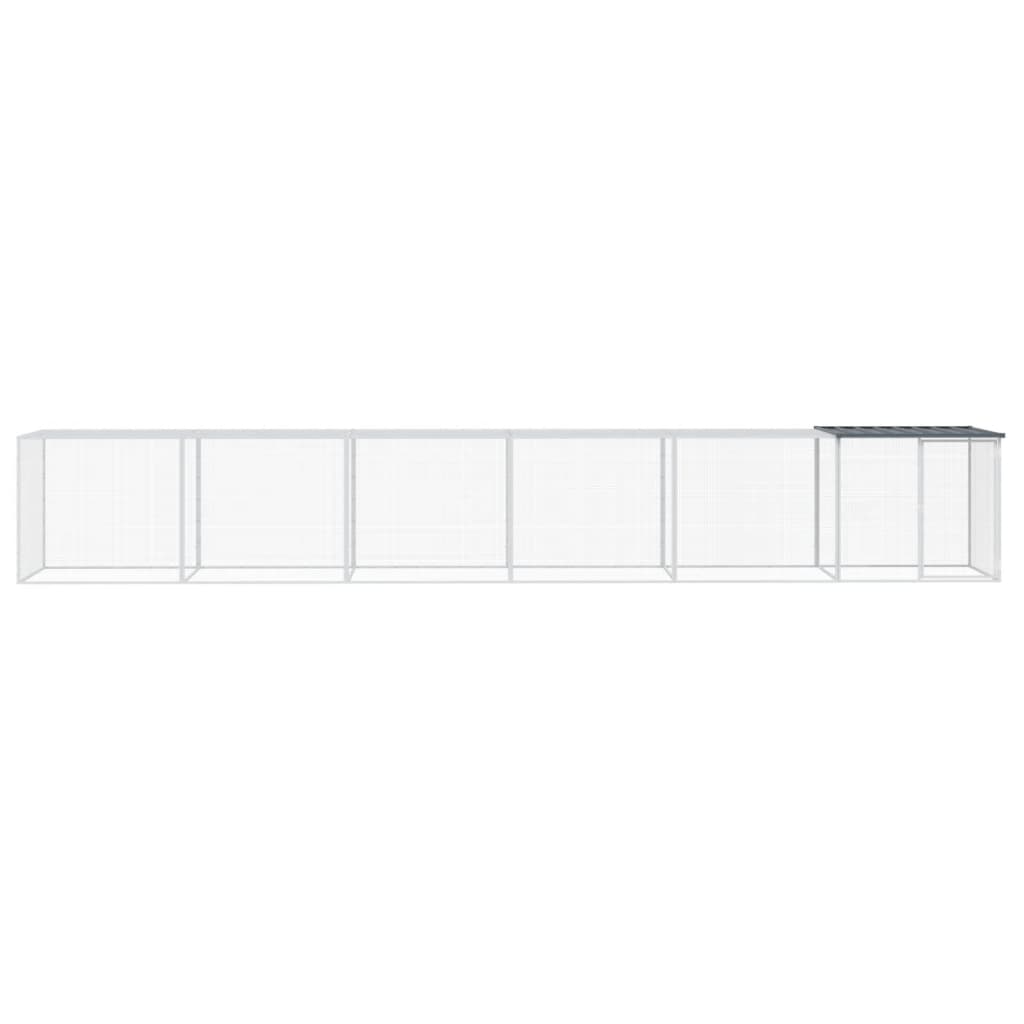 Vidaxl Chicken Coop con techo 603x98x90 cm de acero galvanizado antracita