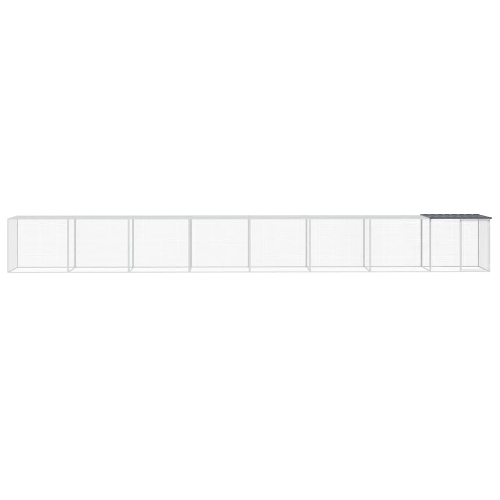Vidaxl Chicken Coop con techo 803x98x90 cm de acero galvanizado antracita
