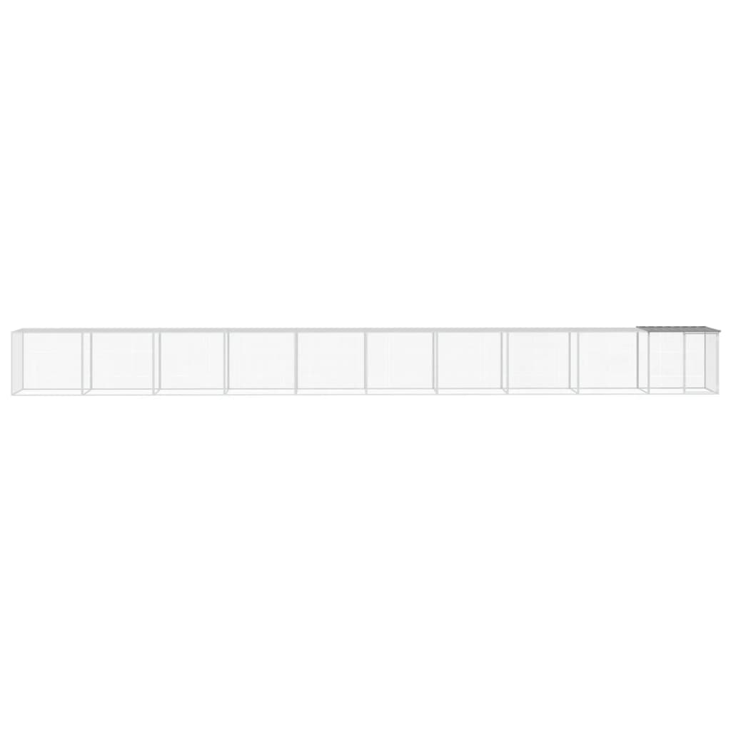Vidaxl Chicken Coop con techo 1003x98x90 cm de acero galvanizado gris claro