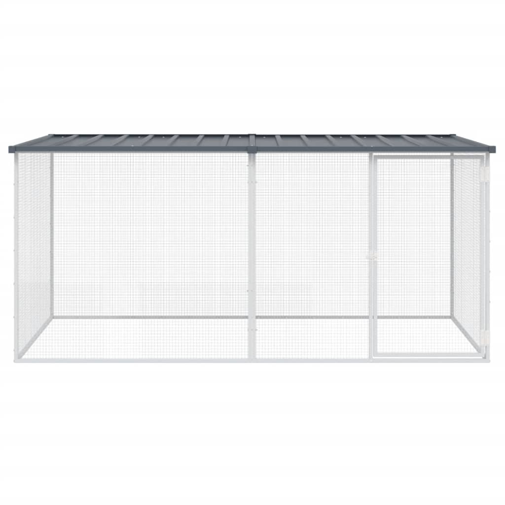 Vidaxl Chicken Coop con techo de 203x98x90 cm de acero galvanizado antracita