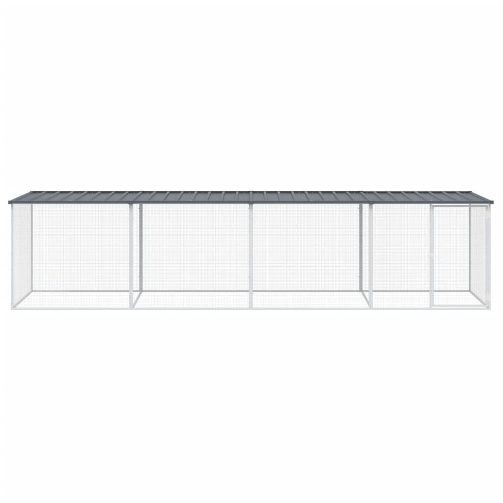 Vidaxl Chicken Coop con techo 403x98x90 cm de acero galvanizado antracita