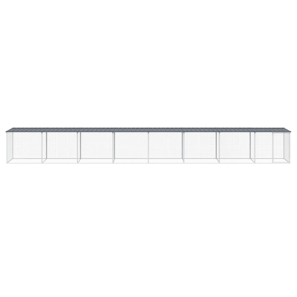 Vidaxl Chicken Coop con techo 803x98x90 cm de acero galvanizado antracita