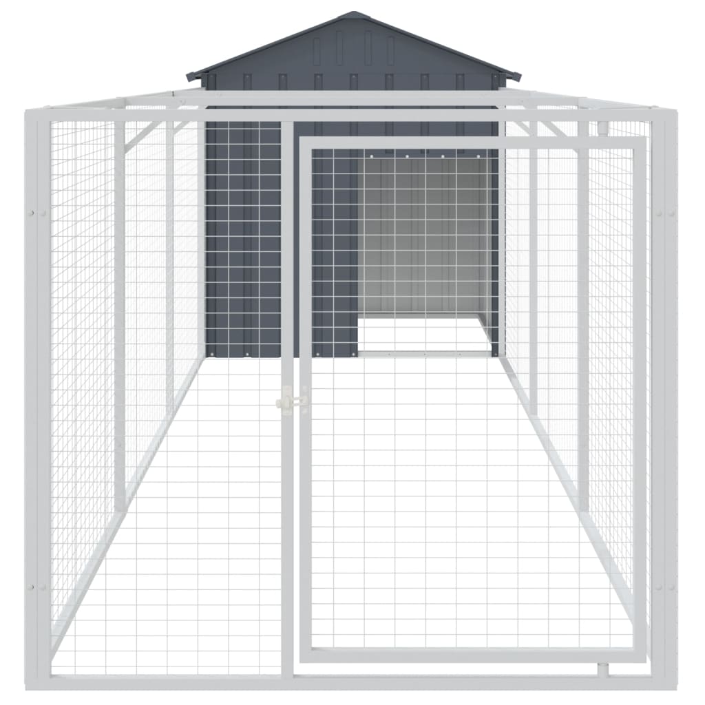 Vidaxl Loft con techo 117x405x123 cm de acero galvanizado antracita