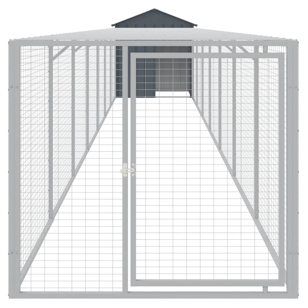Vidaxl Chicken Coop with Run 117x813x123 cm de acero galvanizado antracita