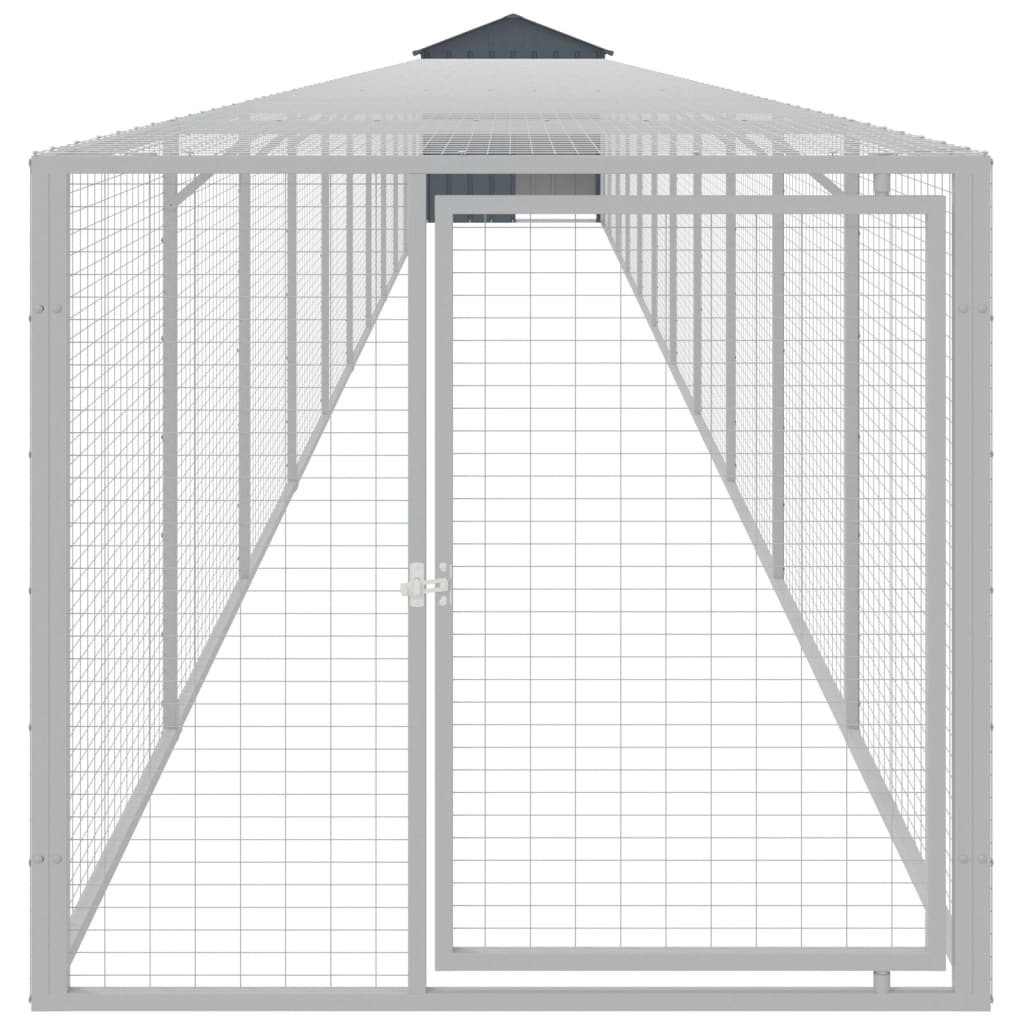 Vidaxl Chicken Coop con Run 117x1221x123 cm de acero antracita