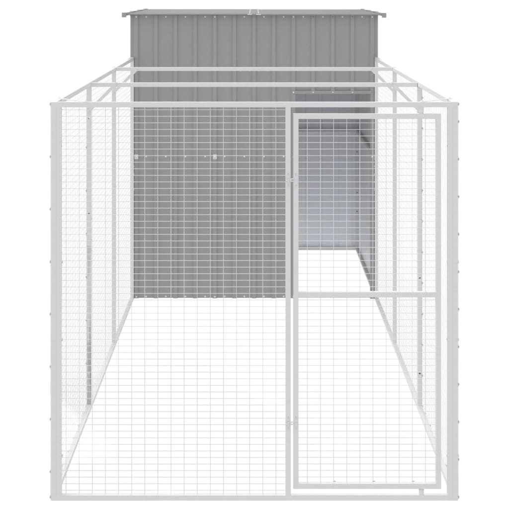 Vidaxl Dog Loft con Run 165x4555x181 cm de acero gris claro