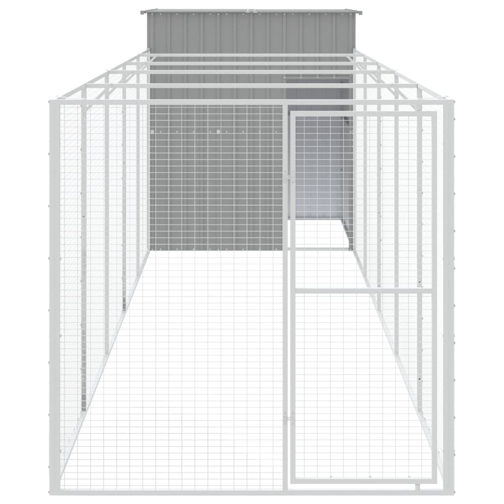 Vidaxl Dog Loft con Run 165x659x181 cm grigio galvanizzato in acciaio
