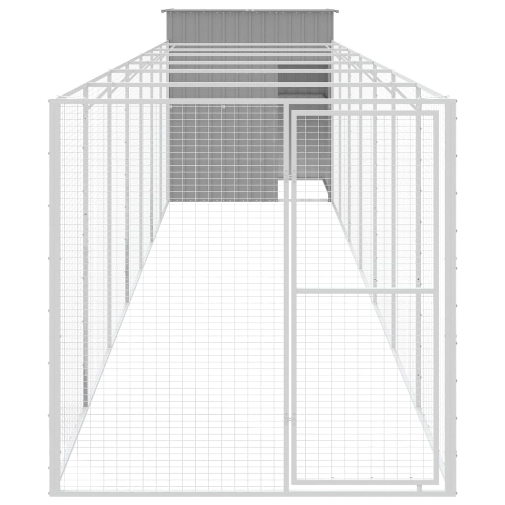 Vidaxl Dog Loft con Run 165x863x181 cm in acciaio grigio chiaro