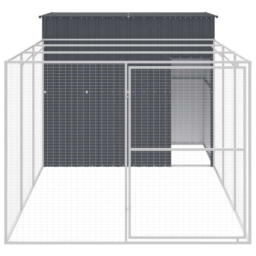 Vidaxl Dog Loft con Run 214x457x181 cm de acero galvanizado antracita