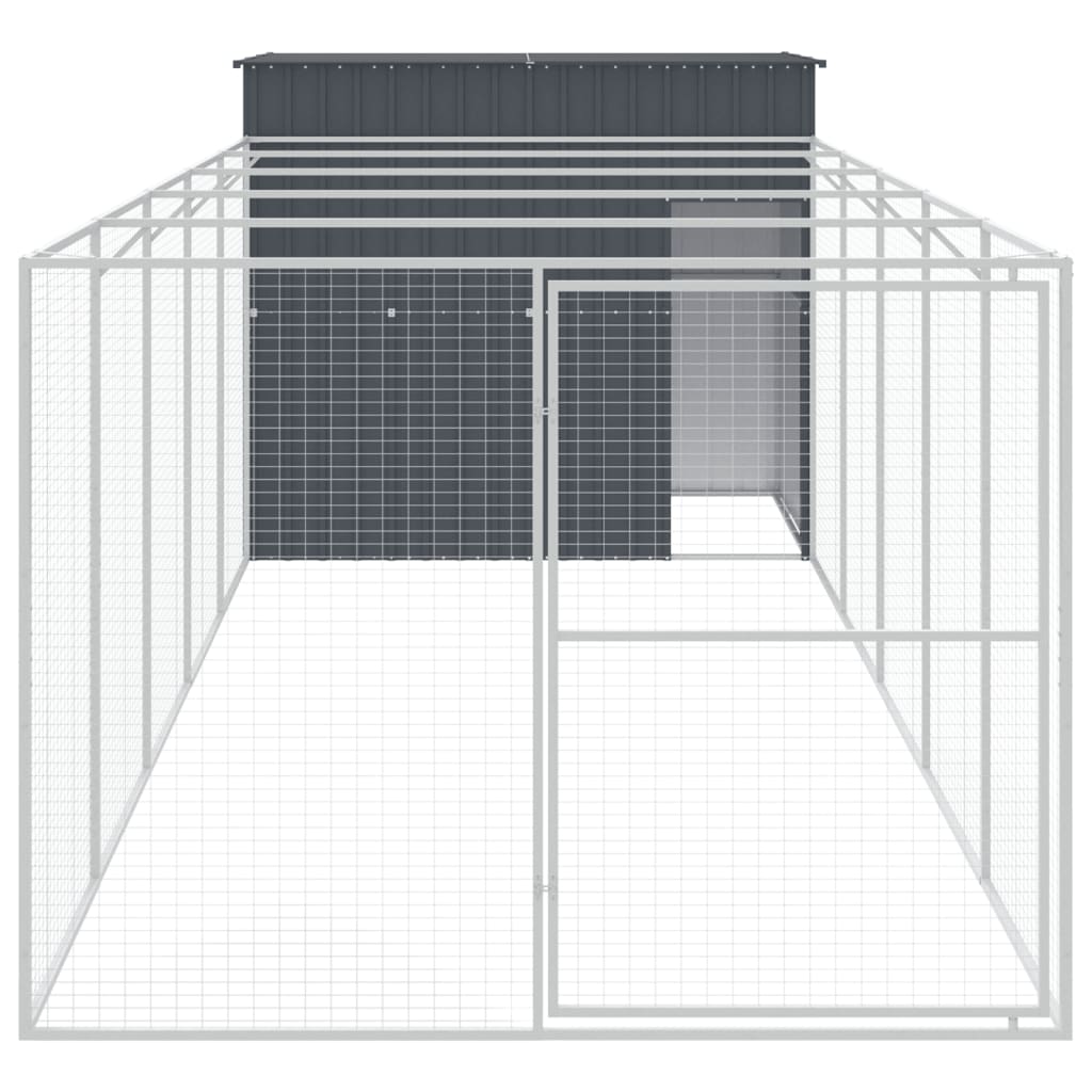 Vidaxl Dog Loft con Run 214x661x181 cm de acero galvanizado antracita