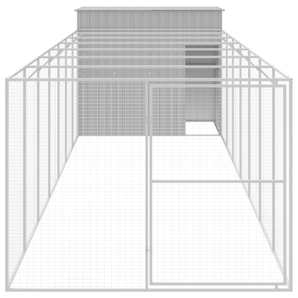 Vidaxl Dog Loft con Run 214x865x181 cm de acero gris claro